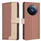 For Realme 12 Pro 5G / 12 Pro+ 5G Global Color Matching RFID Anti-theft Leather Phone Case(Brown) - 1