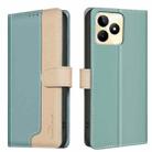 For Realme C53 Color Matching RFID Anti-theft Leather Phone Case(Green) - 1