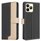 For Realme C53 Color Matching RFID Anti-theft Leather Phone Case(Black) - 1
