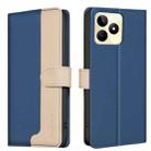 For Realme C53 Color Matching RFID Anti-theft Leather Phone Case(Blue) - 1