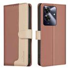 For Realme Note 60 / C61 Color Matching RFID Anti-theft Leather Phone Case(Brown) - 1