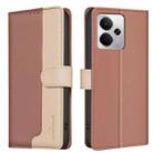 For Realme 14 5G Global Color Matching RFID Anti-theft Leather Phone Case(Brown) - 1