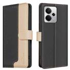 For Realme 14 5G Global Color Matching RFID Anti-theft Leather Phone Case(Black) - 1