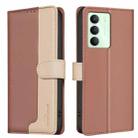 For Realme 14X 5G Color Matching RFID Anti-theft Leather Phone Case(Brown) - 1