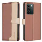 For Realme C71 4G Global Color Matching RFID Anti-theft Leather Phone Case(Brown) - 1