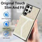 For Samsung Galaxy S22 Ultra 5G Splicing Rhombic Texture Card Bag Phone Case with Long Lanyard(Beige) - 2