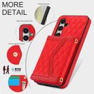 For Samsung Galaxy S24 5G Splicing Rhombic Texture Card Bag Phone Case with Long Lanyard(Red) - 3