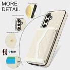 For Samsung Galaxy S24 FE 5G Splicing Rhombic Texture Card Bag Phone Case with Long Lanyard(Beige) - 3