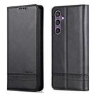 For Samsung Galaxy S24 FE 5G AZNS Magnetic Calf Texture Flip Leather Phone Case(Black) - 3