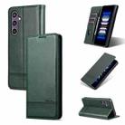 For Samsung Galaxy S24 FE 5G AZNS Magnetic Calf Texture Flip Leather Phone Case(Dark Green) - 1
