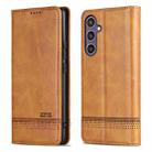 For Samsung Galaxy S24 FE 5G AZNS Magnetic Calf Texture Flip Leather Phone Case(Light Brown) - 3