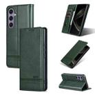For Samsung Galaxy S25 5G AZNS Magnetic Calf Texture Flip Leather Phone Case(Dark Green) - 1
