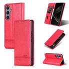 For Samsung Galaxy S25+ 5G AZNS Magnetic Calf Texture Flip Leather Phone Case(Red) - 1