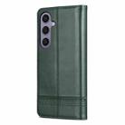 For Samsung Galaxy S25+ 5G AZNS Magnetic Calf Texture Flip Leather Phone Case(Dark Green) - 3