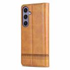 For Samsung Galaxy S25+ 5G AZNS Magnetic Calf Texture Flip Leather Phone Case(Light Brown) - 3