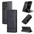 For Samsung Galaxy S25 Ultra 5G AZNS Magnetic Calf Texture Flip Leather Phone Case(Black) - 1