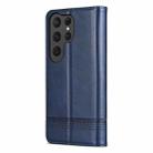 For Samsung Galaxy S25 Ultra 5G AZNS Magnetic Calf Texture Flip Leather Phone Case(Dark Blue) - 3
