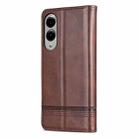 For Samsung Galaxy S25 Edge 5G AZNS Magnetic Calf Texture Flip Leather Phone Case(Dark Brown) - 3