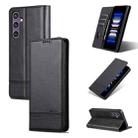 For Samsung Galaxy S25 FE 5G AZNS Magnetic Calf Texture Flip Leather Phone Case(Black) - 1
