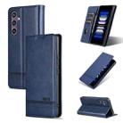 For Samsung Galaxy S25 FE 5G AZNS Magnetic Calf Texture Flip Leather Phone Case(Dark Blue) - 1