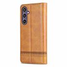 For Samsung Galaxy S25 FE 5G AZNS Magnetic Calf Texture Flip Leather Phone Case(Light Brown) - 3
