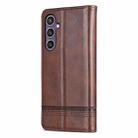 For Samsung Galaxy S25 FE 5G AZNS Magnetic Calf Texture Flip Leather Phone Case(Dark Brown) - 3