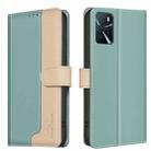 For OPPO A16 / A16s / A54s / A55 / A54 Color Matching RFID Anti-theft Leather Phone Case(Green) - 1