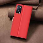 For OPPO A16 / A16s / A54s / A55 / A54 Color Matching RFID Anti-theft Leather Phone Case(Red) - 3