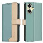 For OPPO A59 5G Color Matching RFID Anti-theft Leather Phone Case(Green) - 1