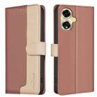 For OPPO A59 5G Color Matching RFID Anti-theft Leather Phone Case(Brown) - 1