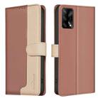 For OPPO A74 4G / F19 4G Color Matching RFID Anti-theft Leather Phone Case(Brown) - 1