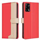 For OPPO A74 4G / F19 4G Color Matching RFID Anti-theft Leather Phone Case(Red) - 1