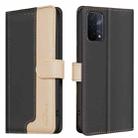 For OPPO A74 5G / A93 5G / A54 5G Color Matching RFID Anti-theft Leather Phone Case(Black) - 1