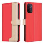 For OPPO A74 5G / A93 5G / A54 5G Color Matching RFID Anti-theft Leather Phone Case(Red) - 1