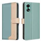 For OPPO A78 4G Color Matching RFID Anti-theft Leather Phone Case(Green) - 1