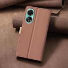 For OPPO A78 4G Color Matching RFID Anti-theft Leather Phone Case(Brown) - 3