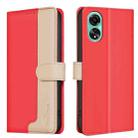 For OPPO A78 4G Color Matching RFID Anti-theft Leather Phone Case(Red) - 1