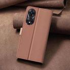 For OPPO A78 5G Color Matching RFID Anti-theft Leather Phone Case(Brown) - 3