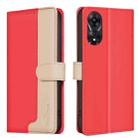 For OPPO A78 5G Color Matching RFID Anti-theft Leather Phone Case(Red) - 1