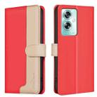 For OPPO A79 5G Color Matching RFID Anti-theft Leather Phone Case(Red) - 1
