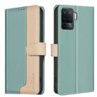 For OPPO A94 4G / Reno5 F / F19 Pro Color Matching RFID Anti-theft Leather Phone Case(Green) - 1