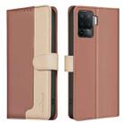 For OPPO A94 4G / Reno5 F / F19 Pro Color Matching RFID Anti-theft Leather Phone Case(Brown) - 1