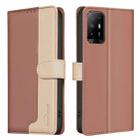 For OPPO A94 5G / Reno5 Z / F19 Pro+ Color Matching RFID Anti-theft Leather Phone Case(Brown) - 1