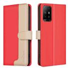 For OPPO A94 5G / Reno5 Z / F19 Pro+ Color Matching RFID Anti-theft Leather Phone Case(Red) - 1