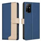For OPPO A94 5G / Reno5 Z / F19 Pro+ Color Matching RFID Anti-theft Leather Phone Case(Blue) - 1