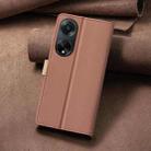 For OPPO A98 5G / F23 / A1 Color Matching RFID Anti-theft Leather Phone Case(Brown) - 3