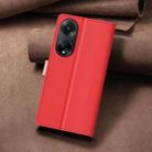 For OPPO A98 5G / F23 / A1 Color Matching RFID Anti-theft Leather Phone Case(Red) - 3