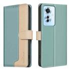For OPPO Reno11 F 5G Color Matching RFID Anti-theft Leather Phone Case(Green) - 1