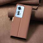 For OPPO Reno11 F 5G Color Matching RFID Anti-theft Leather Phone Case(Brown) - 3