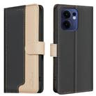 For OPPO Reno13 F 5G Color Matching RFID Anti-theft Leather Phone Case(Black) - 1